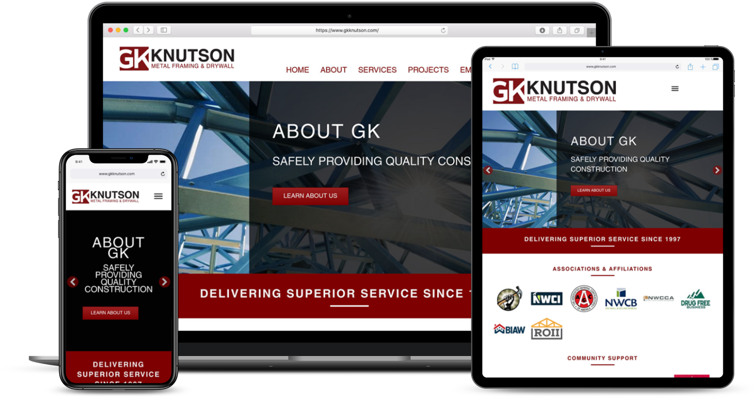 gk knutson website redesign
